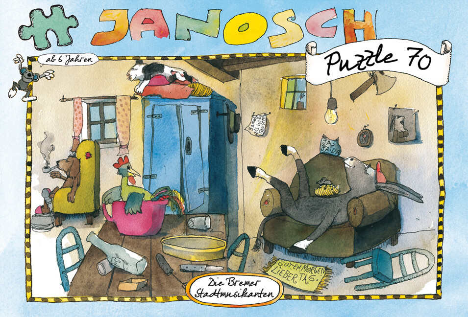 Janosch Puzzle Die Bremer Stadtmusikanten 70 Teile (Kinderpuzzle)