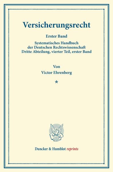 Versicherungsrecht - Victor Ehrenberg