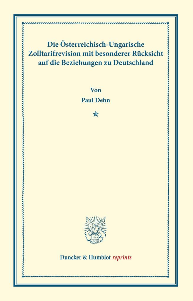 Die Österreichisch-Ungarische Zolltarifrevision