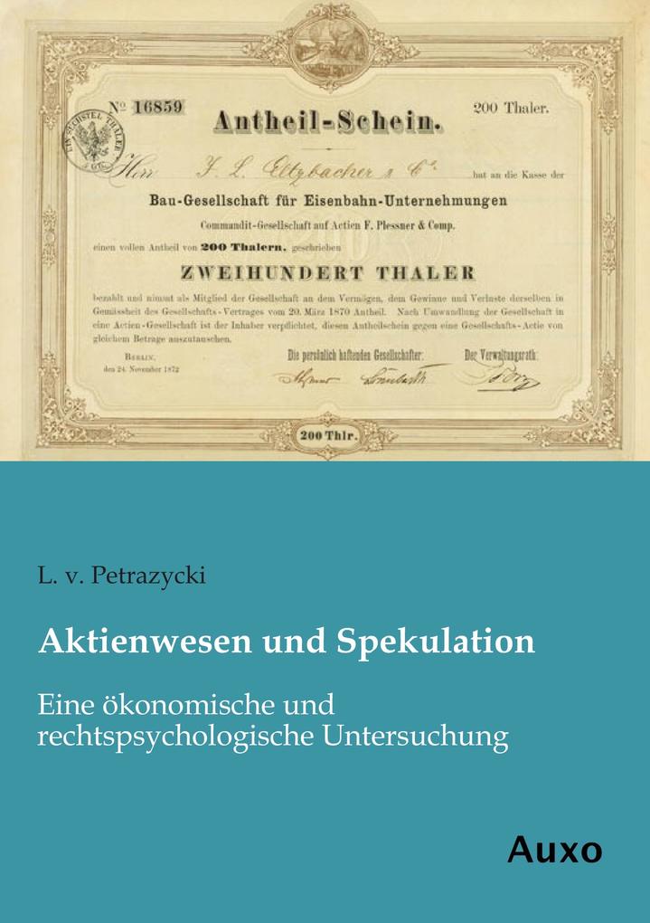 Aktienwesen und Spekulation