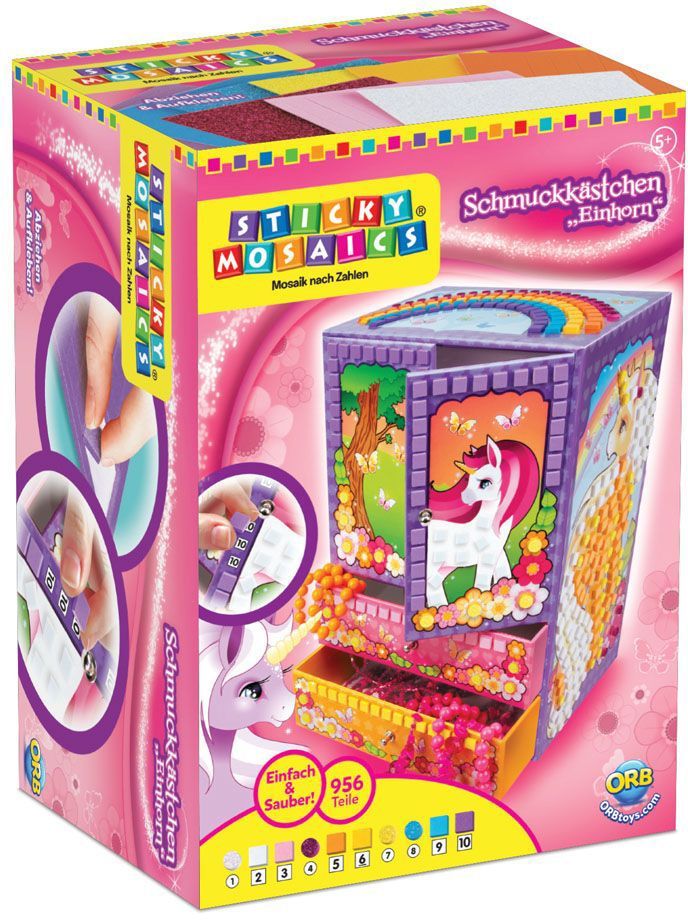 Sticky Mosaics Schmuckkästchen Einhorn