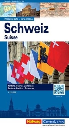 Kümmerly & Frey Schweiz, Politische Karte 1:275 000. Suisse. Svizzera / Svizra als Buch von