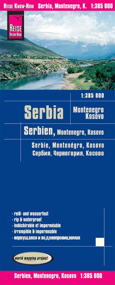 Reise Know-How Landkarte Serbien Montenegro Kosovo 1 : 385.000