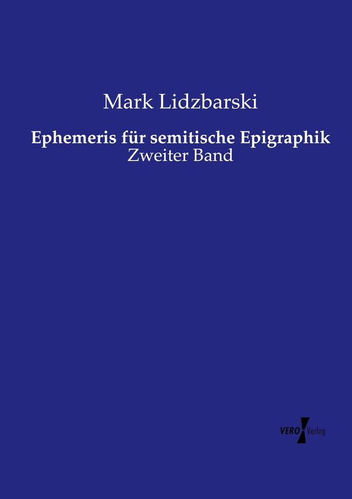 Ephemeris für semitische Epigraphik