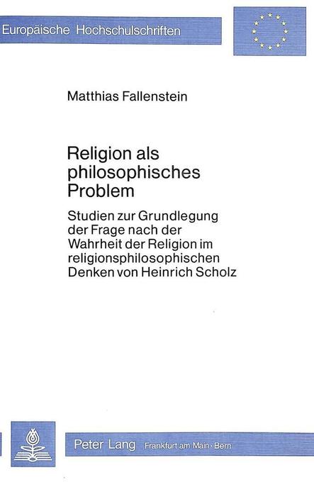 Religion als philosophisches Problem als Buch Religion als philosophisches Problem als Buch