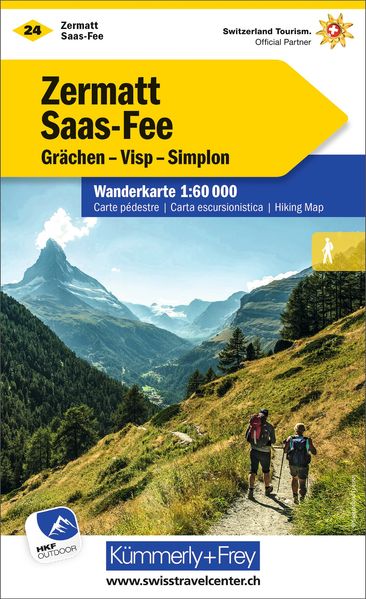 Zermatt - Saas Fee Grächen Visp Simplon Wanderkarte Nr. 24