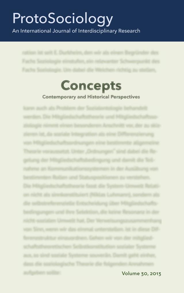 Concepts: Contemporary and Historical Perspectives