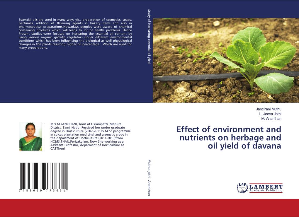 Effect of environment and nutrients on herbage and oil yield of davana
