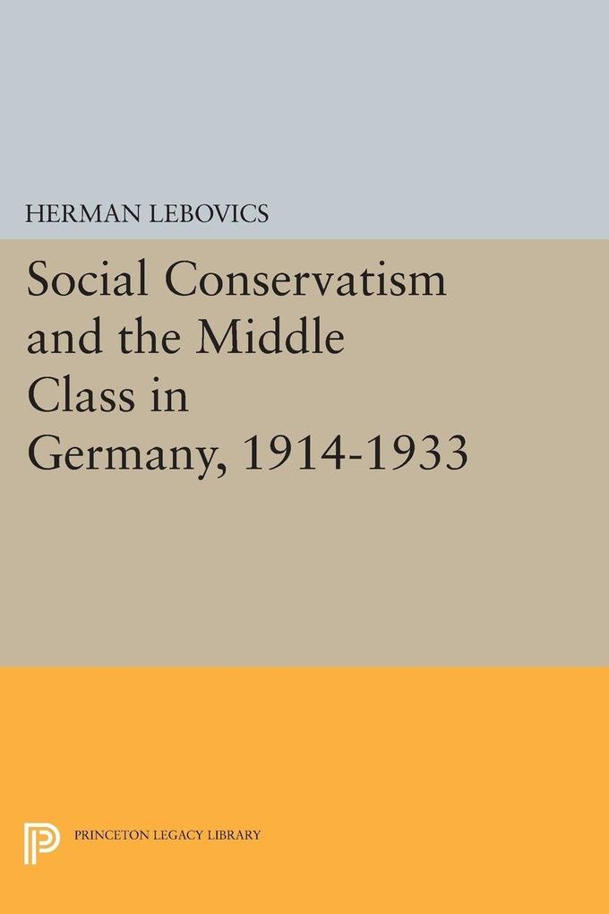 Social Conservatism and the Middle Class in Germany 1914-1933