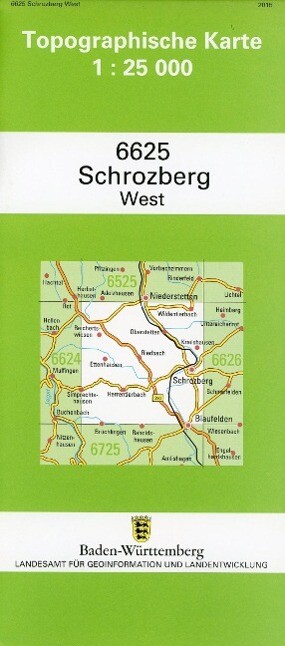 Topographische Karte Baden-Württemberg Schrozberg-West