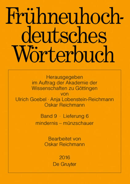 Frühneuhochdeutsches Wörterbuch Band 9/Lieferung 6 mindernis - münzschauer