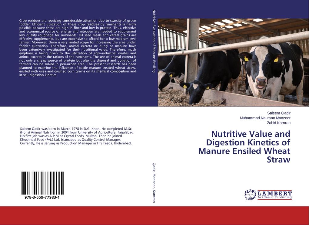 Nutritive Value and Digestion Kinetics of Manure Ensiled Wheat Straw