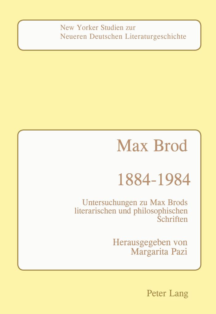 Max Brod 1884 - 1984
