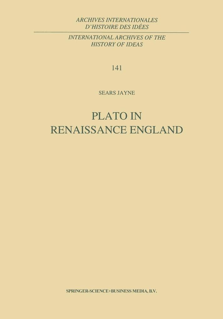 Plato in Renaissance England - S. Jayne