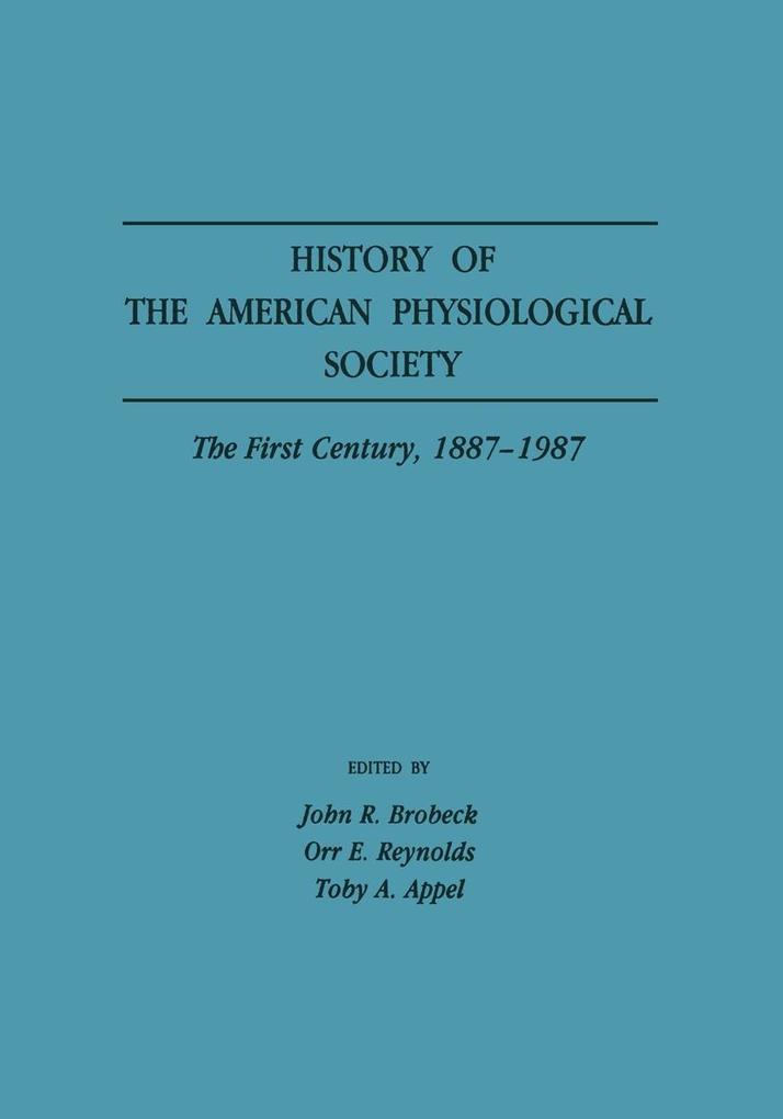 History of the American Physiological Society