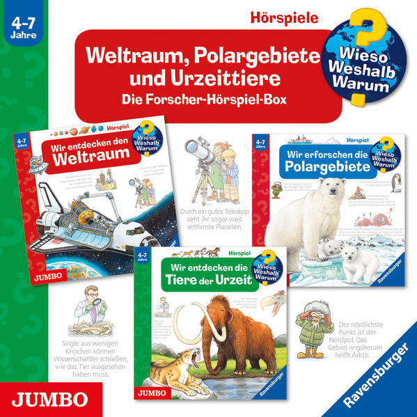 Weltraum Polargebiete und Urzeittiere - Die Forscher-Hörspiel-Box3 Audio-CDs