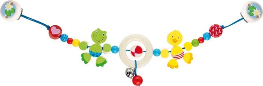 GoKi Kinderwagenkette Ente und Frosch mit Clip