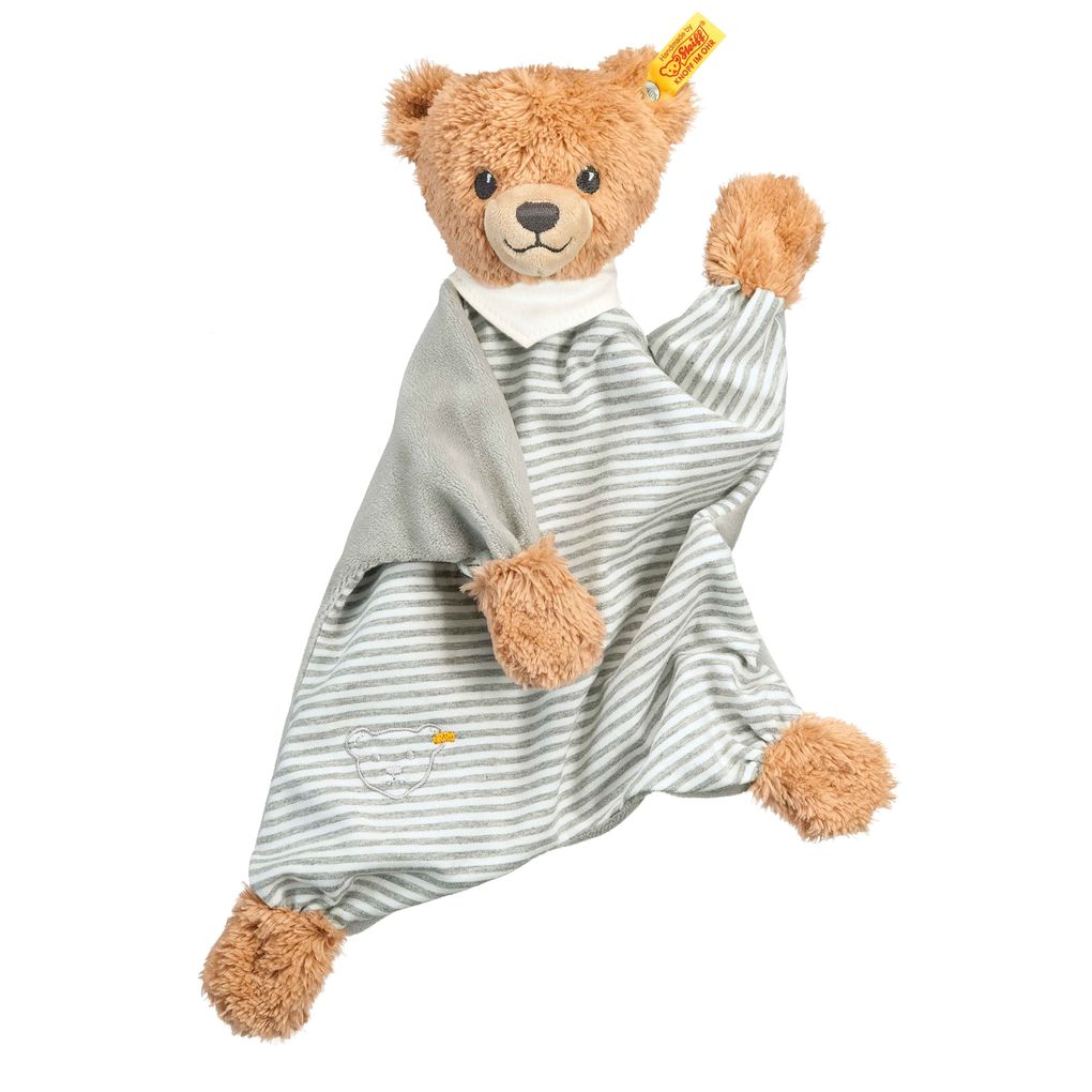 Image of Steiff - Schmusetücher - Schlaf-gut-Bär Schmusetuch grau 30cm