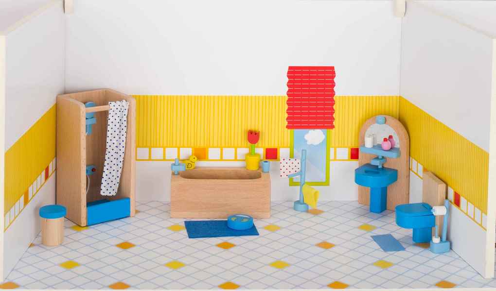 Image of Goki 51903 - Puppenmöbel Badezimmer