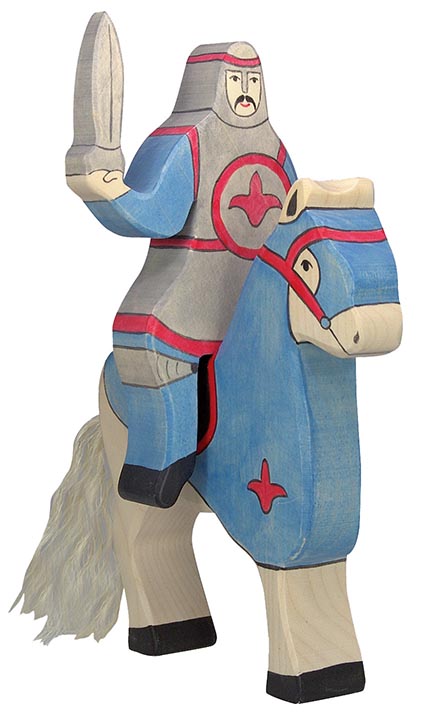 Holztiger 80255 - Blauer Ritter reitend (ohne Pferd)