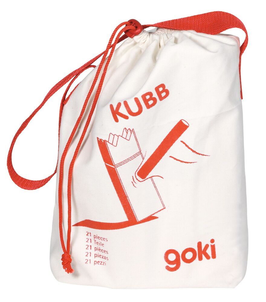 Wikingerspiel Kubb kleine Größe im Baumwollbeutel