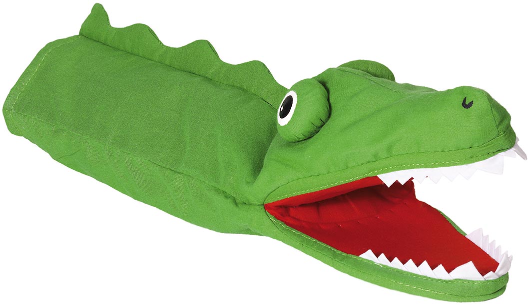 1 Stück goki 51988 Handpuppe Krokodil grün 