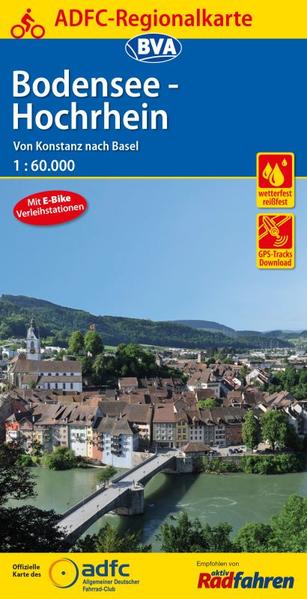 ADFC-Regionalkarte Bodensee-Hochrhein von Konstanz nach Basel 1:60.000
