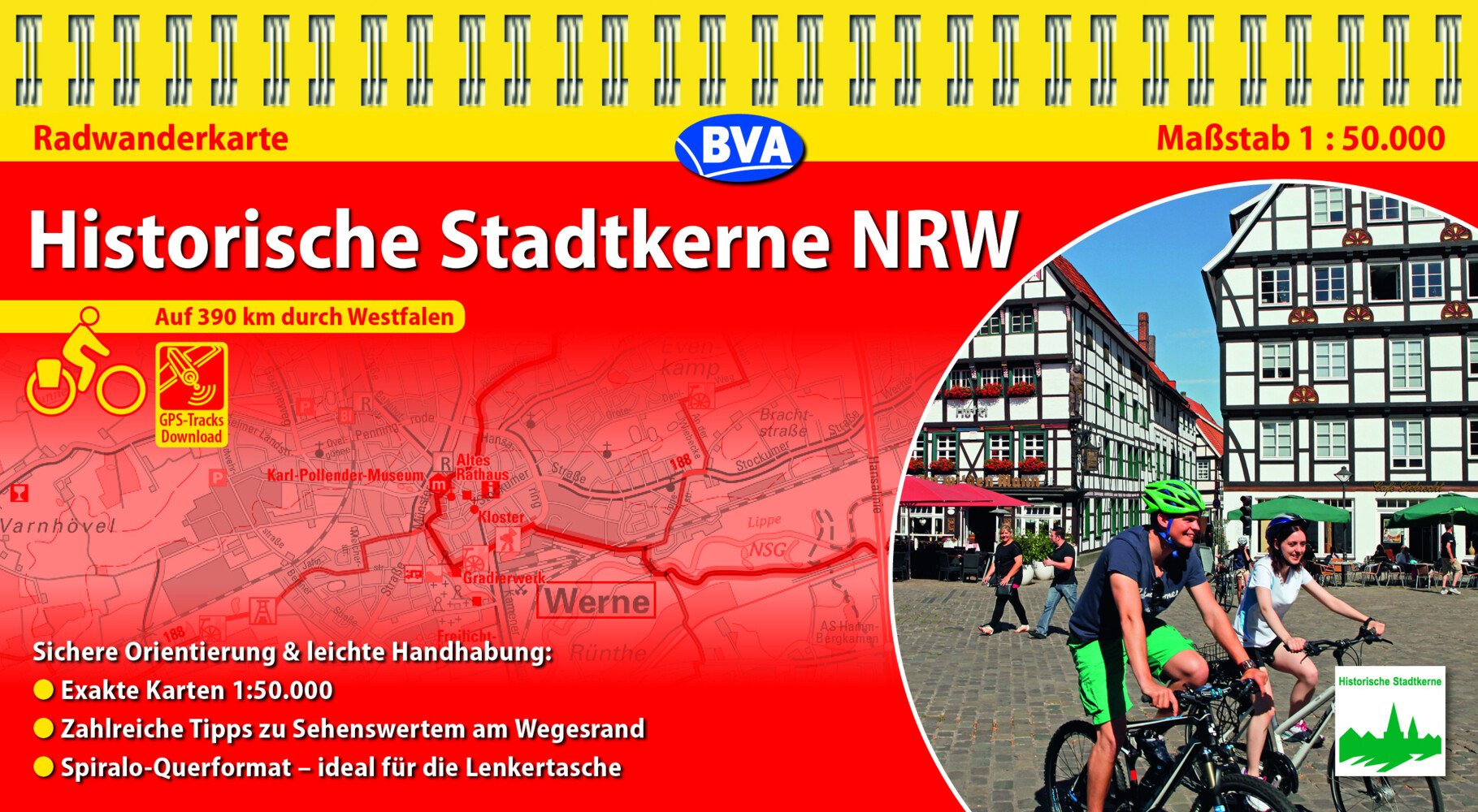 Kompakt-Spiralo BVA Historische Stadtkerne NRW 1:50.000 mit GPS-Track-Download
