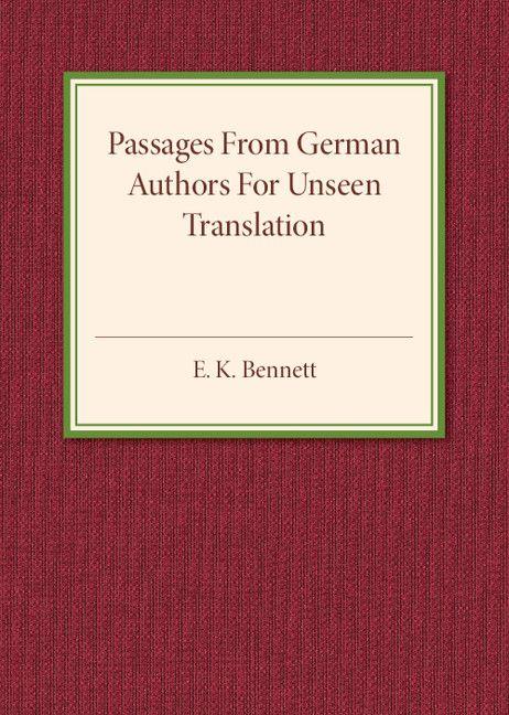 Passages from German Authors for Unseen Translation