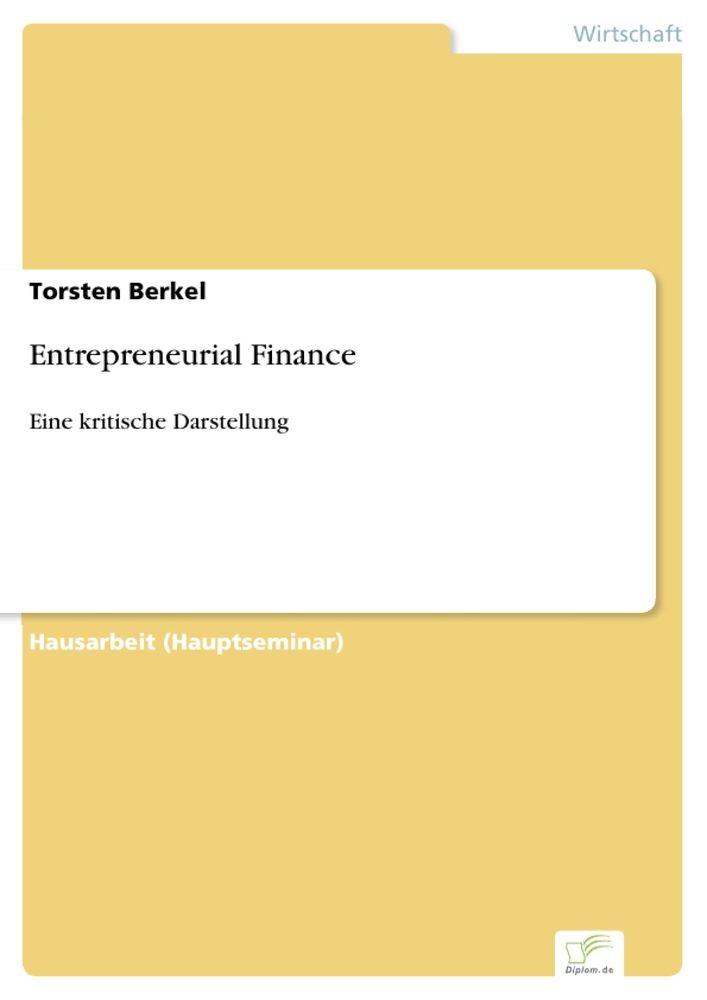 Entrepreneurial Finance