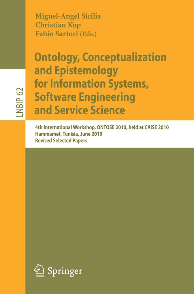 Ontology Conceptualization and Epistemology for Information Systems Software Engineering and Service Science