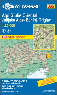 Tabacco Wandern 1 : 25 000 Alpi Giulie Orientali-Julijske Alpe-Bohinj-Triglav