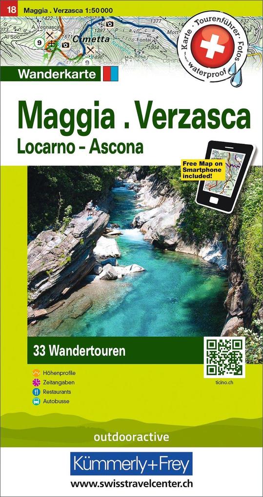 Maggia Verzasca Locarno-Ascona Touren-Wanderkarte Nr. 18