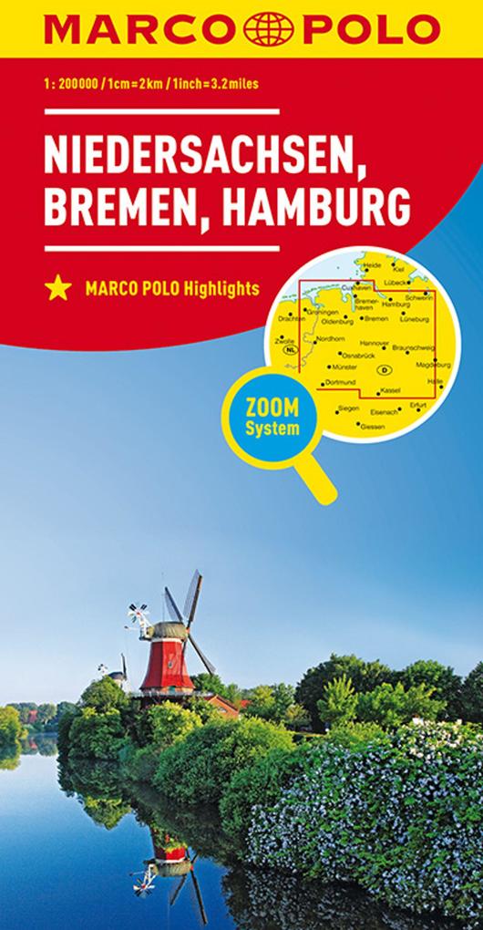 MARCO POLO Regionalkarte Deutschland Blatt 03 Niedersachsen Bremen Hamburg 1:200 000