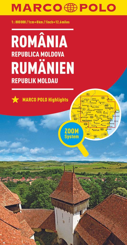 MARCO POLO Länderkarte Rumänien Republik Moldau 1:800.000