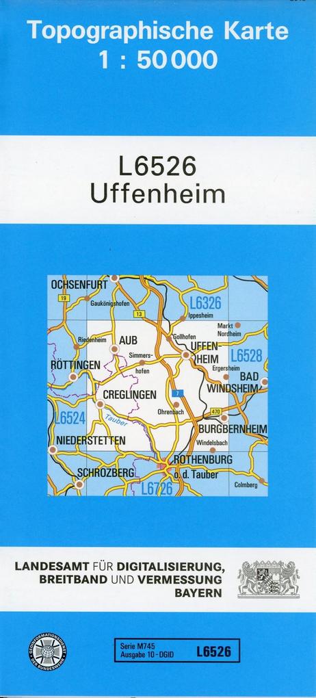 Topographische Karte Bayern Uffenheim