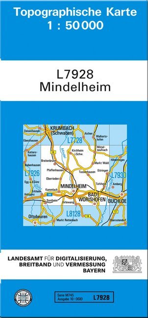 Topographische Karte Bayern Mindelheim