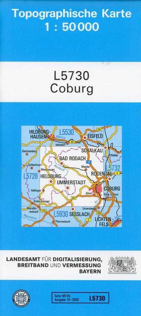 Topographische Karte Bayern Coburg
