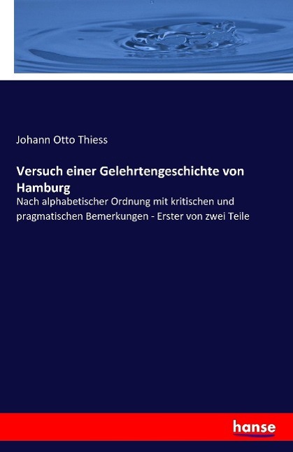 Versuch einer Gelehrtengeschichte von Hamburg