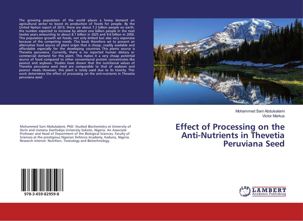 Effect of Processing on the Anti-Nutrients in Thevetia Peruviana Seed
