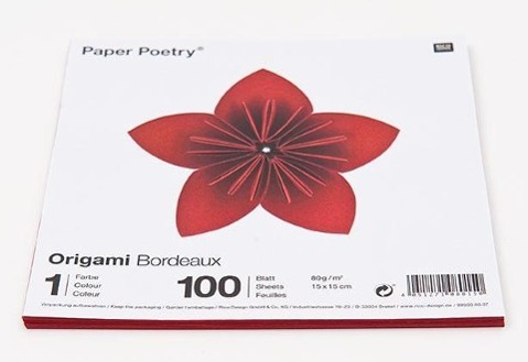 ORIGAMI BORDEAUX 15 X 15 CM