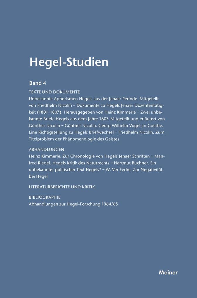 Hegel-Studien / Hegel-Studien Band 4 (1967)