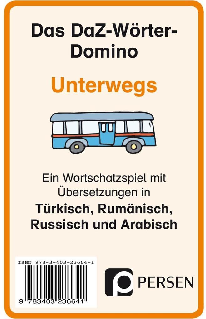 Das DaZ-Wörter-Domino: Unterwegs Kartenspiel