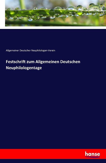 Festschrift zum Allgemeinen Deutschen Neuphilologentage