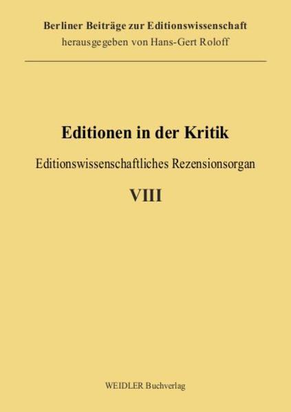 Editionen in der Kritik 8