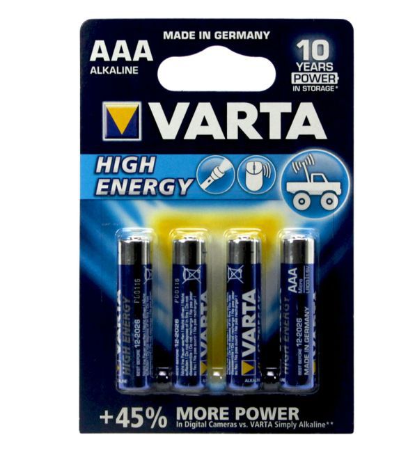 Batterie Varta Alkaline High Energy LR03 AAA Micro 15 V 4er