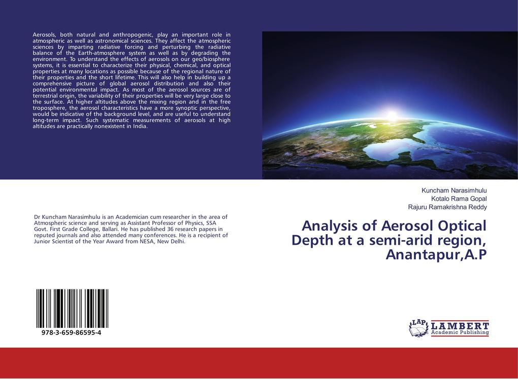 Analysis of Aerosol Optical Depth at a semi-arid region AnantapurA.P