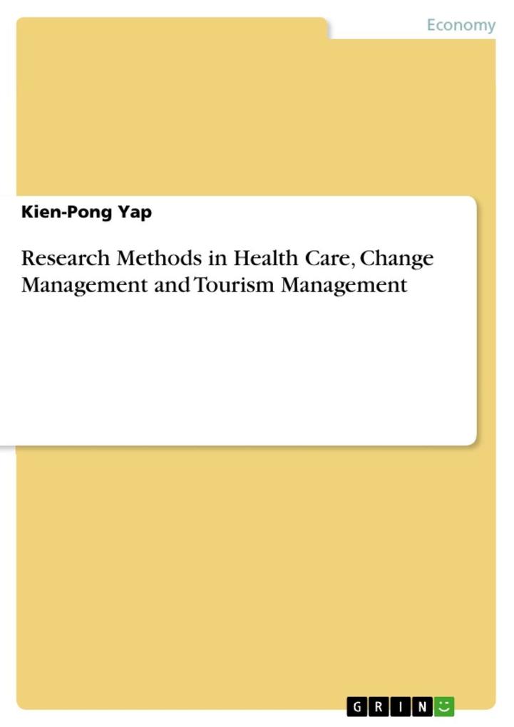 Research Methods in Health Care Change Management and Tourism Management