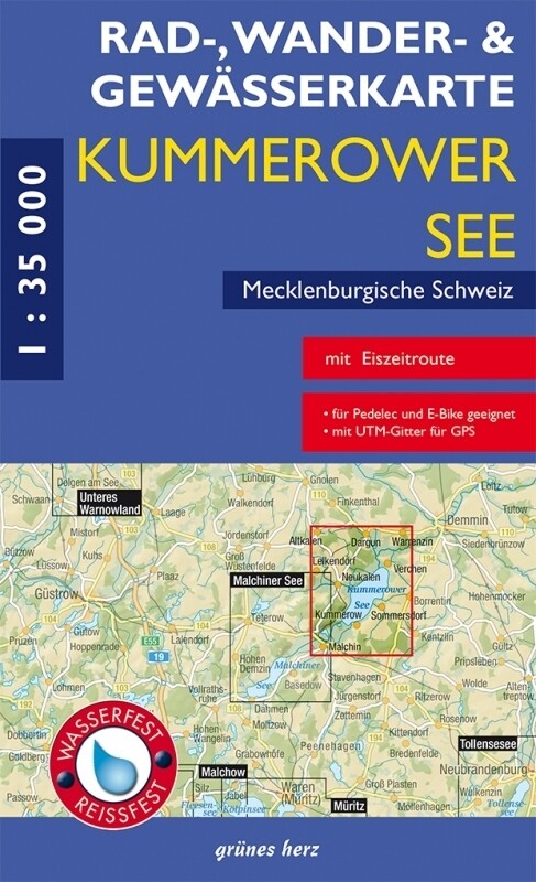 Rad- Wander- und Gewässerkarte Kummerower See - Mecklenburgische Schweiz 1:35.000