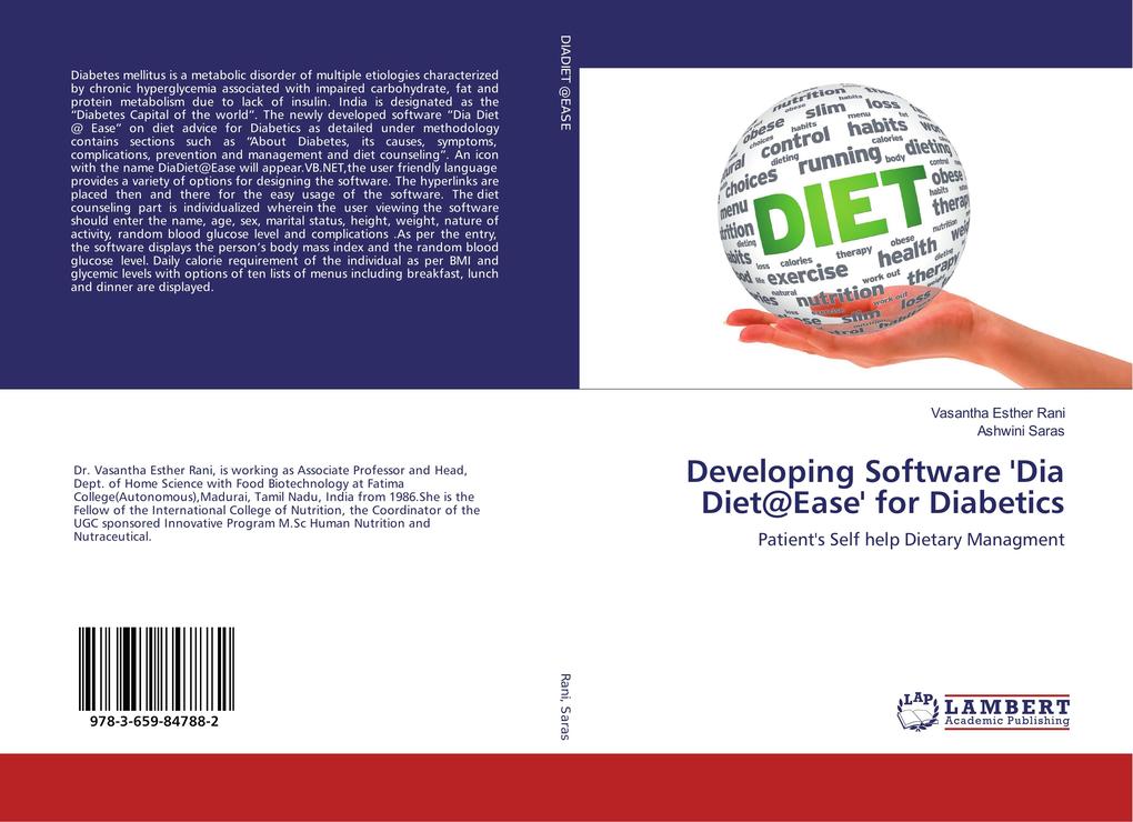 Developing Software 'Dia Diet@Ease' for Diabetics